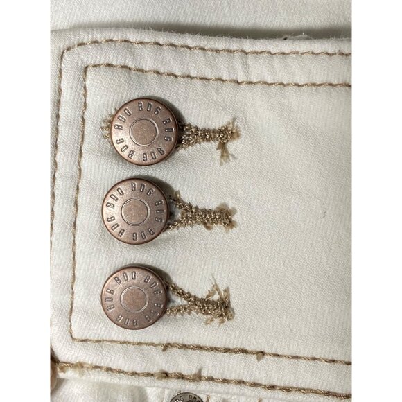 BDG Y2K Urban Outfitters Womens High-Rise  Belted Bootcut 32” Waist Jeans  White - Picture 4 of 10